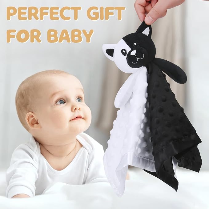 Pro Goleem Cat Loveys for Babies, Soft Security Blanket High Contrast Baby Toys - Image 3