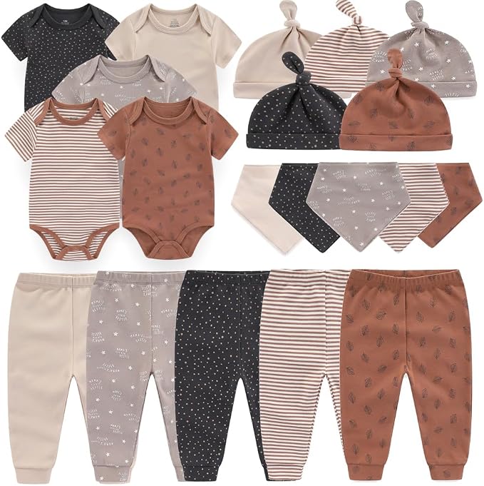 Kiddiezoom Newborn Baby Girl Boy Clothes Baby Outfits Pants Bodysuits Gifts Set by Kiddiezoom