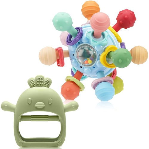2 Pack Baby Teething Toys 0-6 6-12 Months, Soothing Chew Baby Toys by Unknown