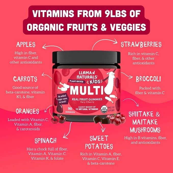 Llama Naturals Kids Multivitamin Gummies, Organic - Image 5