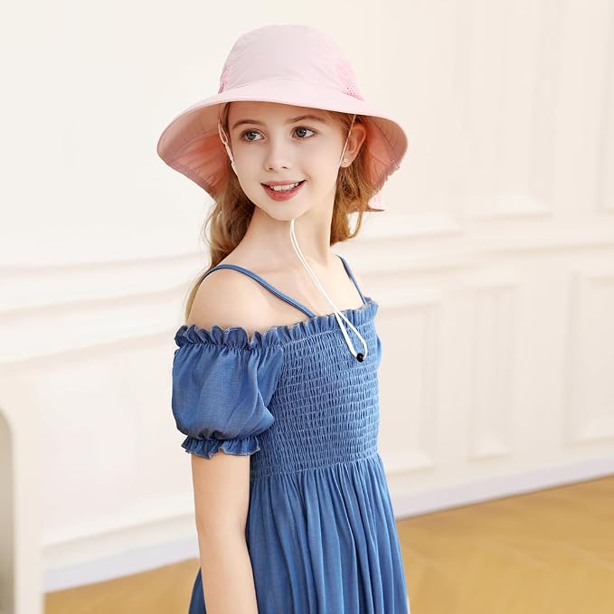 XIAOHAWANG Girls Sun Hat Baby Beach Hats Boys UPF 50+ Kids Summer Protection - Image 6