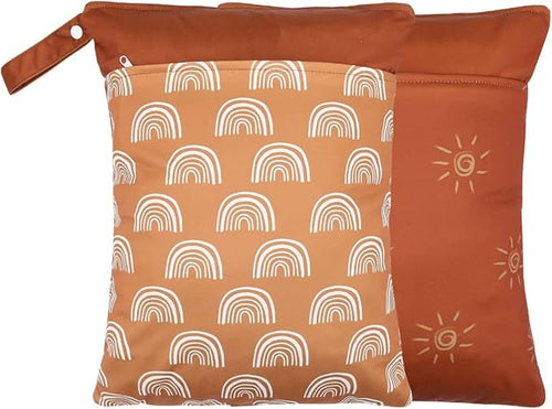 2 Pack Wet Dry Bags for Baby Cloth Diapers&Breast Pump Parts, Waterproof by Smarbore
