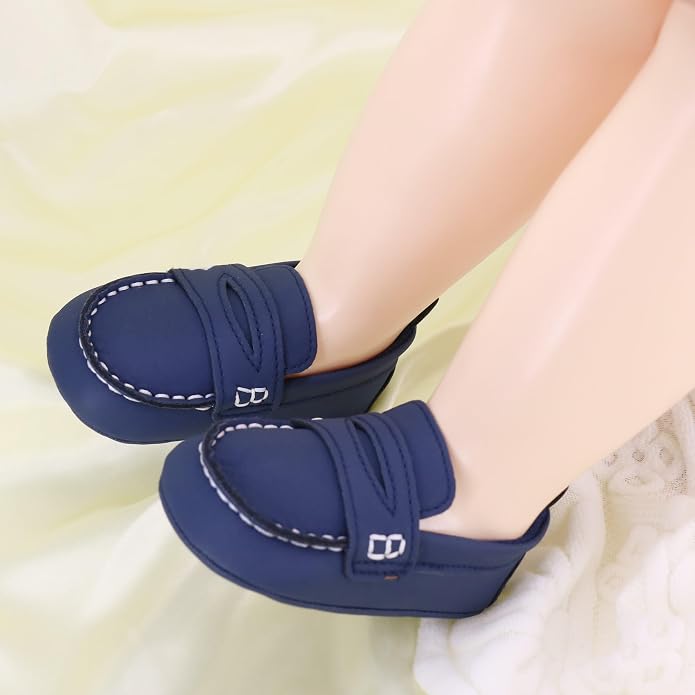 LONSOEN Baby Girls Boys Loafers Prewalker Dress Crib Shoes - Image 4