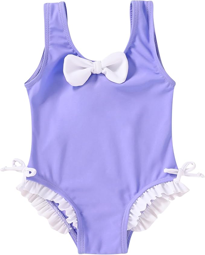 YOUNGER TREE Toddler Swimsuit Girl Cute Stripe One-Piece Ruffle Swimwear Baby by YOUNGERTREE