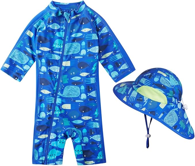 Toddler Baby Boys Swimsuit Rashguard One Piece Zipper Bathing Suit by Unknown
