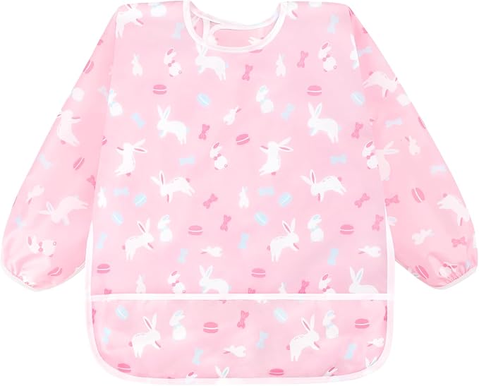 Accmor 5 Pack Long Sleeve Bibs, Baby Smock Waterproof Sleeved Bib Smock - Image 9