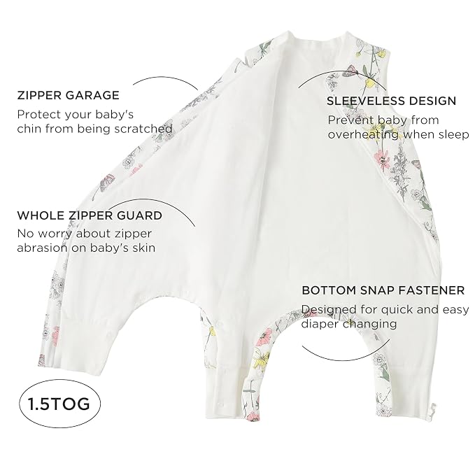 Duomiaomiao 1.5 TOG Toddler Sleep Sack 6-12 Months 100% Cotton Four Season Side - Image 3