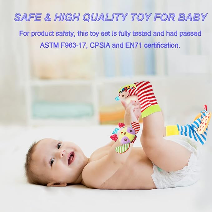 Soft Baby Rattle Toys Foot Finder Socks Wrists Rattles, Ankle Leg Hand Arm - Image 6
