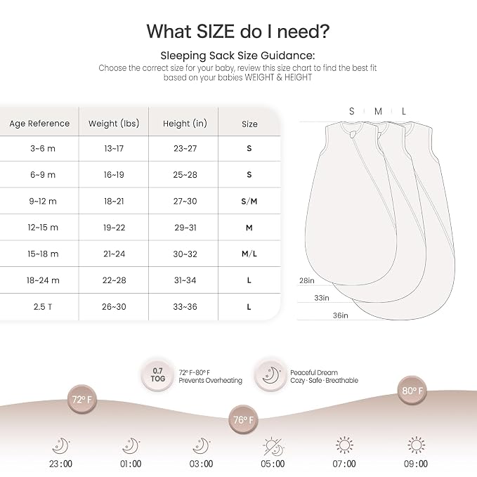 lulumoon Sleep Sack Muslin for Baby: Cotton Wearable Blanket for 9-15 Months - Image 6