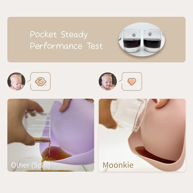 Moonkie Silicone Bibs Set Of 3, BPA Free Soft Adjustable Fit Waterproof Feeding - Image 8