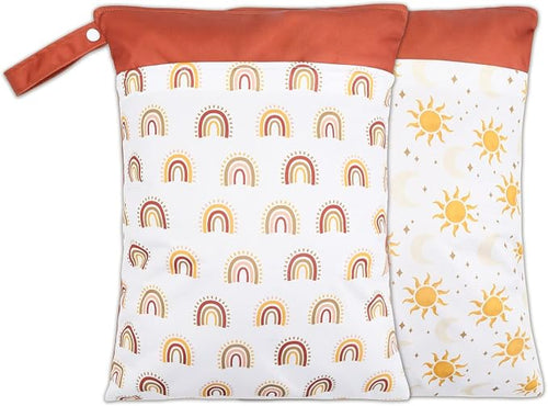 2 Pack Wet Dry Bags for Baby Cloth Diapers&Breast Pump Parts, Waterproof by Smarbore