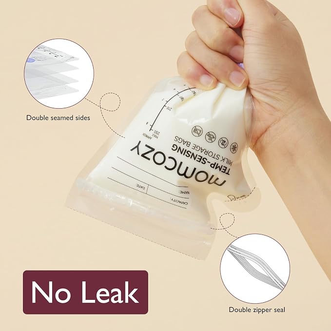 Momcozy Easy Pour Breastmilk Storage Bag, Temp-Sensing Color Change, No Leak - Image 6