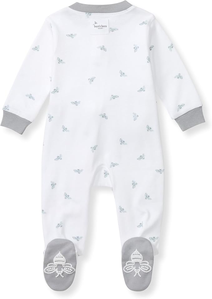 Burt’s Bees Baby Boys' One-Piece Sleep and Play 100% Organic Cotton PJs - Image 2