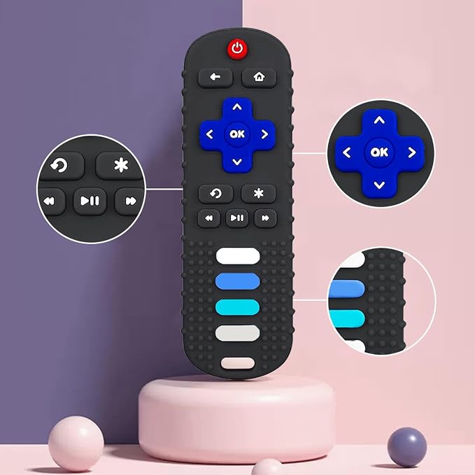 2-Pack Baby Teething Toys-TV Remote Control Shape Silicone Infants Teething Toys - Image 5