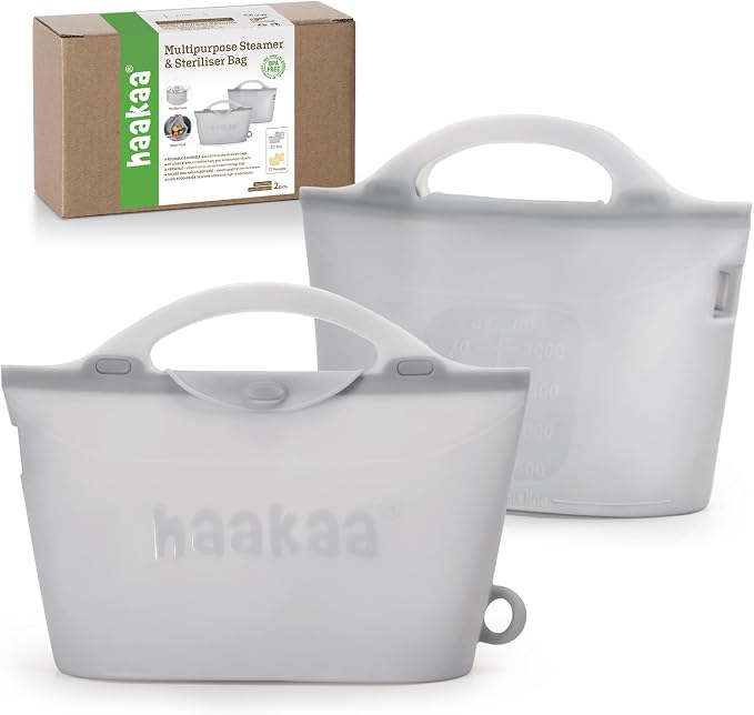 Haakaa Silicone Microwave Steamer & Steriliser Bag, 70oz/2000ml Large Capacity by haakaa