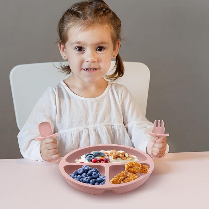 Toddler Plates, 3 Pack Divided Suction Plates - Image 3