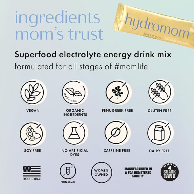 Boobie Hydromom Superfood Electrolyte Drink Mix, & Beyond, 15 Packets - Image 9