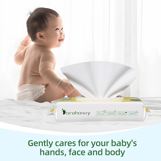 100% USA Cotton Baby Wipes for Sensitive Skin, 99% Purified Water Unscented Wet - Image 5