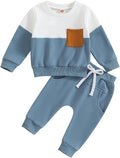 Kupretty Toddler Baby Boy Fall Winter Clothes Color Block Long Sleeve by Kupretty