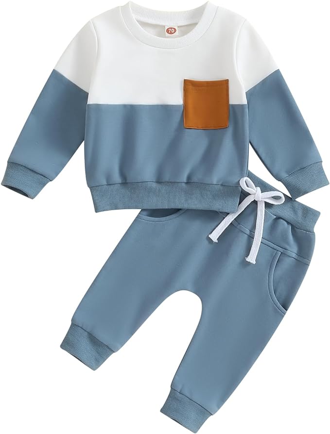 Toddler Baby Boy Fall Outfits Long Sleeve Crew Neck Pullover Sweatshirt + by Lucikamy