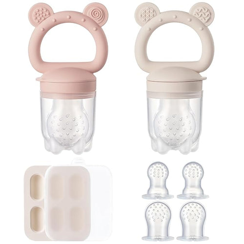 2 Pack Silicone Baby Fruit Feeder by POIKSHARK