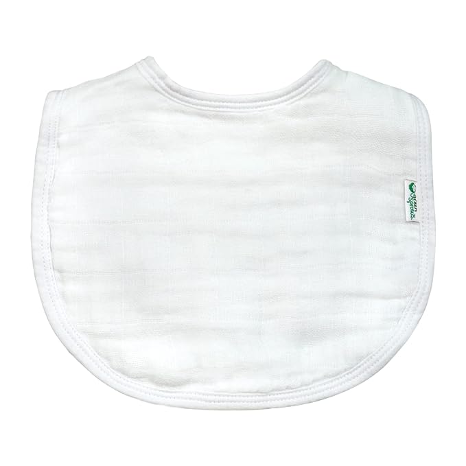 green sprouts Muslin Bibs Made from Organic Cotton| 4 Absorbent Layers Protect - Image 2