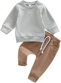 Toddler Baby Boy Clothes Solid Color Long Sleeve Crewneck Sweatshirt Top Casual by MABABY