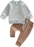 Toddler Baby Boy Clothes Solid Color Long Sleeve Crewneck Sweatshirt Top Casual by MABABY