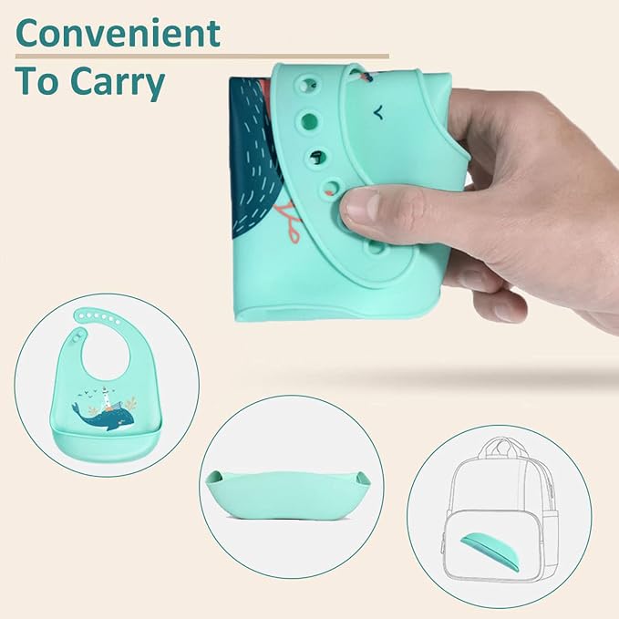 Baby Silicone Feeding Bibs - Image 3