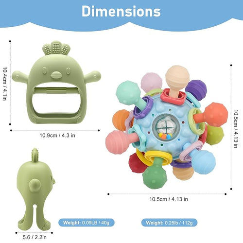 2 Pack Baby Teething Toys 0-6 6-12 Months, Soothing Chew Baby Toys - Image 2