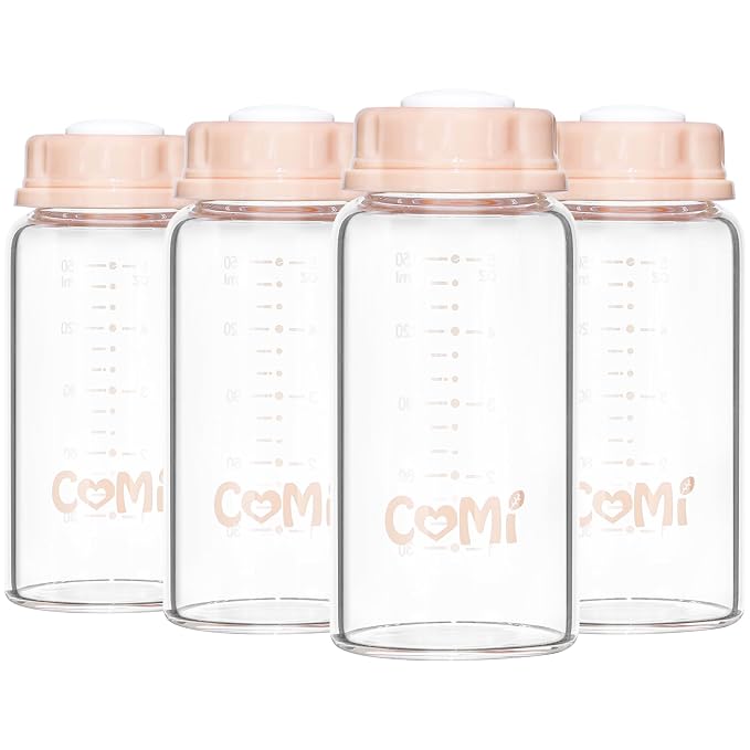 COMI Natural Glass Baby Bottle, Standard Neck Breastmilk Storage Bottle by COMI