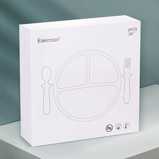 Baby Feeding Set, 2 Pack Silicone Baby Plates - Image 7