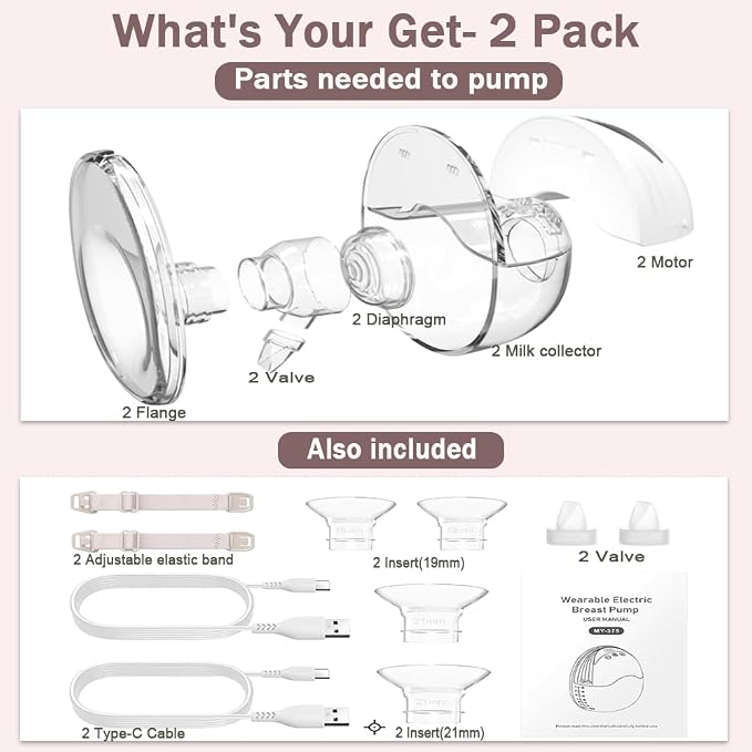 Wearable Breastfeeding Pump, 4 Modes & 12 Levels, Hands Free Breast Pump - Image 9