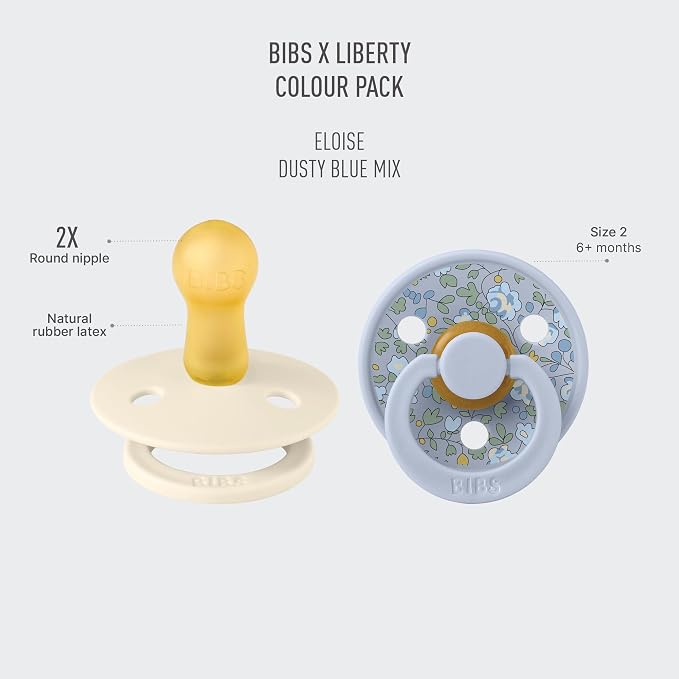 BIBS Colour Liberty Soother 2-Pack, BPA Free Dummy Pacifier, Round Nipple. - Image 2