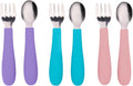 WeeSprout Toddler Utensils, 3 Forks & 3 Spoons, 18/8 Stainless Steel & Food by WeeSprout