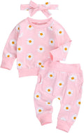 3Pcs Baby Girl Outfits Daisy Sweatshirt + Pants + Headband Infant Fall Winter by CIYCUIT