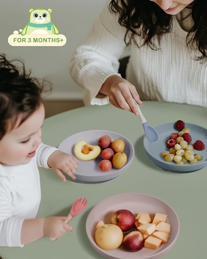 Classic Suction Toddler Plates 3 PCS, Food Grade Silicone Baby Plate - Image 6