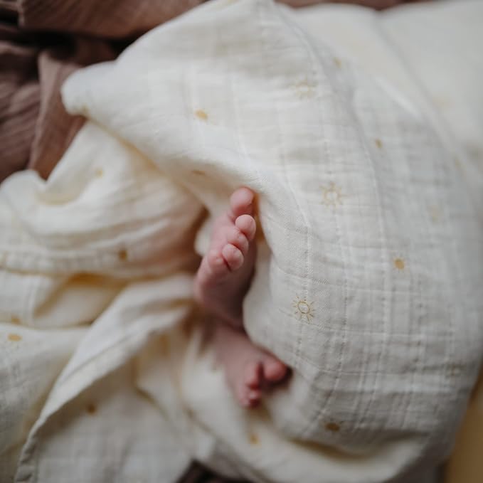 mushie Muslin Baby Swaddle Blanket | 100% Organic Cotton - Image 4