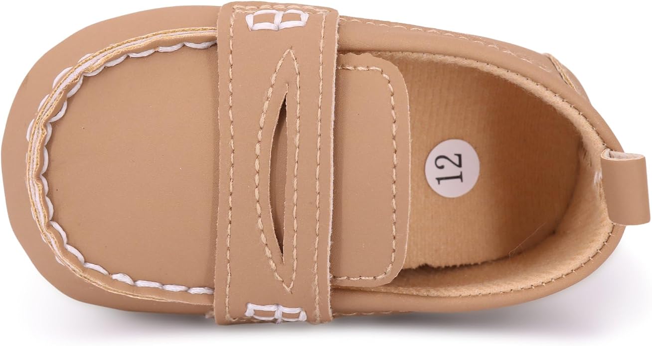 LONSOEN Baby Girls Boys Loafers Prewalker Dress Crib Shoes - Image 5