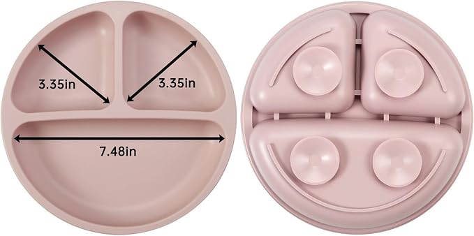 PandaEar 2 Pack Toddler Divided Suction Plates - Image 3