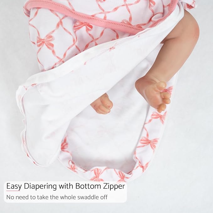 LollyBanks Baby Swaddles 100% Organic Cotton, 0-3 Months Baby Girl Swaddles - Image 4