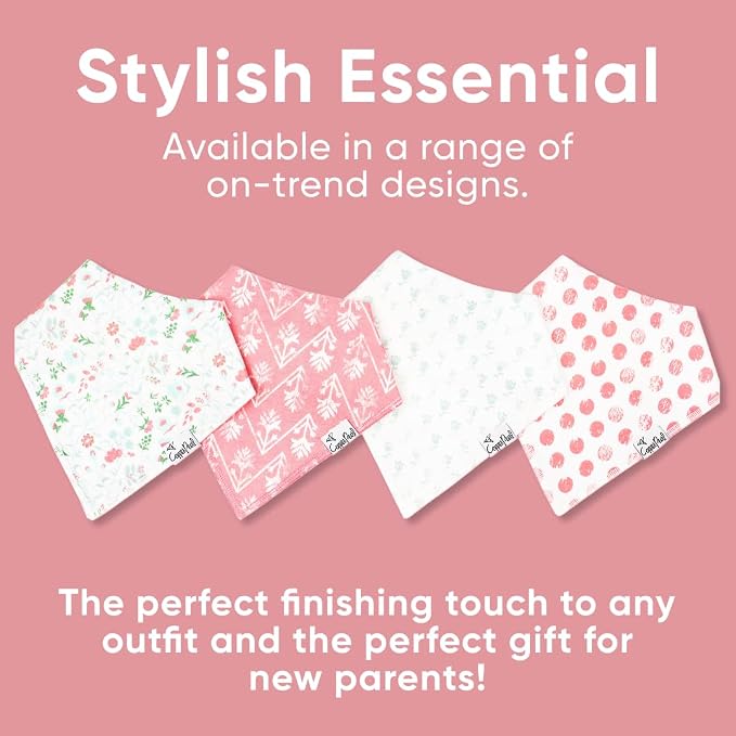 Copper Pearl 4 Pack Soft Cotton Baby Bibs - Image 7