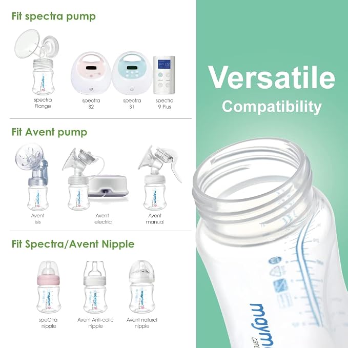Maymom Wide Neck Breastmilk Collection and Storage Bottle 9oz; Remarkable - Image 2