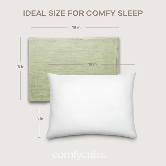 Comfy Cubs Toddler Pillow with Muslin Pillowcase, 13 x 18 in, 2 Pack - Image 6