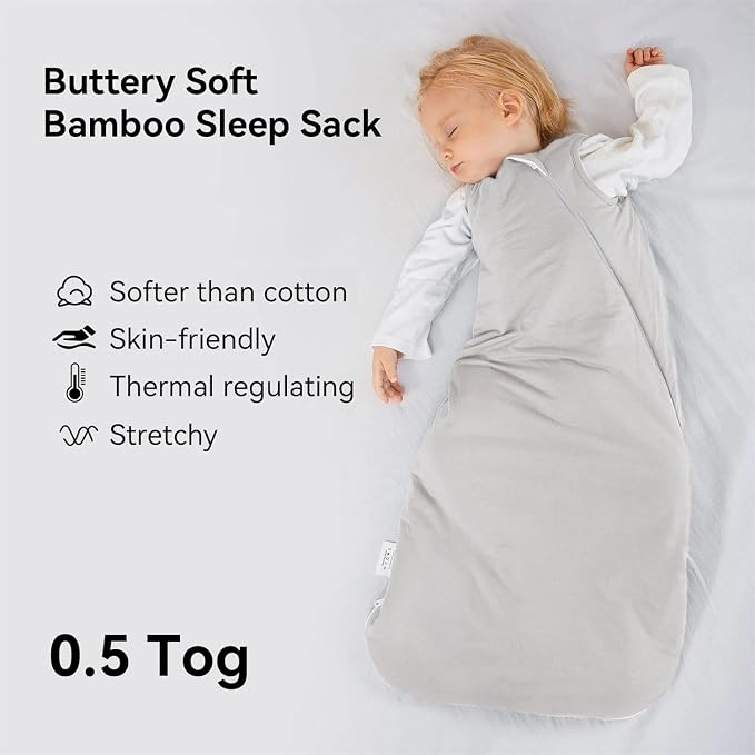 BubblePanda Rayon Made from Bamboo Sleep Sack 6-12 Months 0.5 Tog Soft - Image 2