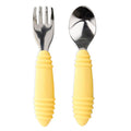Bumkins Toddler Utensils, Kids Size Fork and Spoon Set, Silicone and by Bumkins