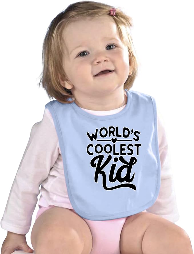 World's Coolest Kid Funny Cute Humor Infant Premium Jersey Baby Bib - Image 3