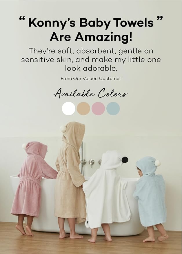 Konny Baby Hooded Towel Rayon from Bamboo Cotton Baby Bath Beach Towel Hooded - Image 8