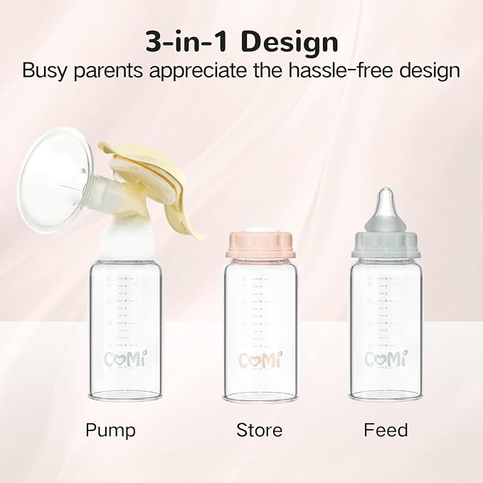 COMI Natural Glass Baby Bottle, Standard Neck Breastmilk Storage Bottle - Image 2