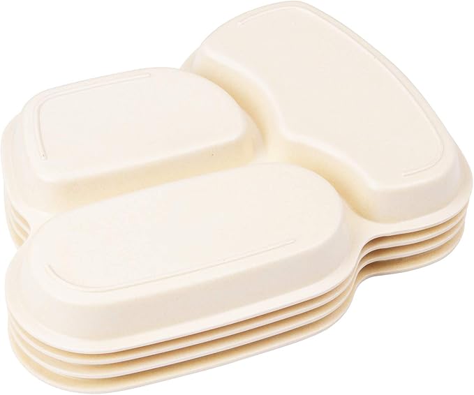 Kids Plates - 3-Piece Bamboo Toddler Plates Dinnerware Set - Divided Plate - Image 4